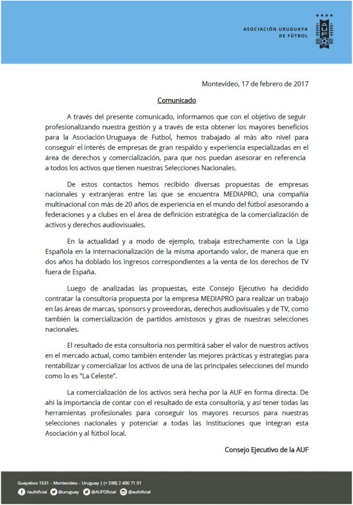 Comunicado mediapro
