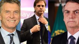 altText(Lacalle Pou, Bolsonaro y Macri, un solo corazón)}