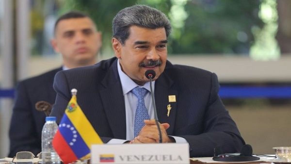 Nicolás Maduro durante su intervención en la cumbre de líderes latinoamericanos en Brasil.