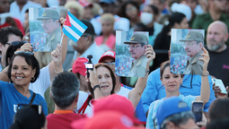 Movilización en La Habana, Cuba frente a la embajada de EEUU en la isla.