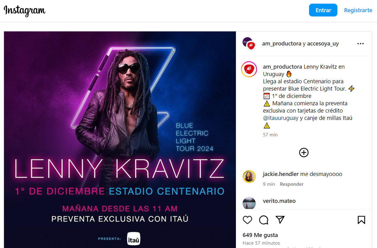 Y las hormonas estallaron Lenny Kravitz confirmó su primer concierto