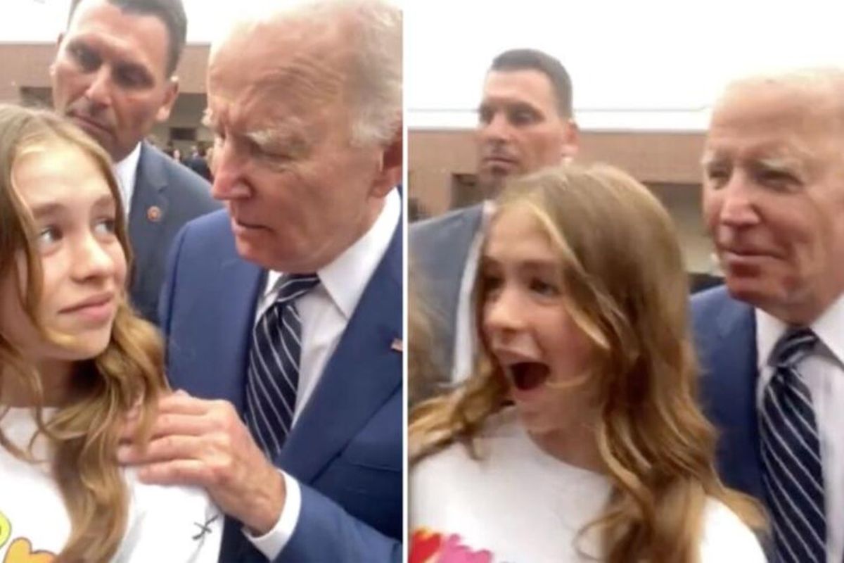 El presidente Joe Biden y su consejo a una joven durante un acto en Irvine