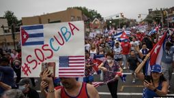 Manifestaciones en EEUU en contra del bloqueo a Cuba.
