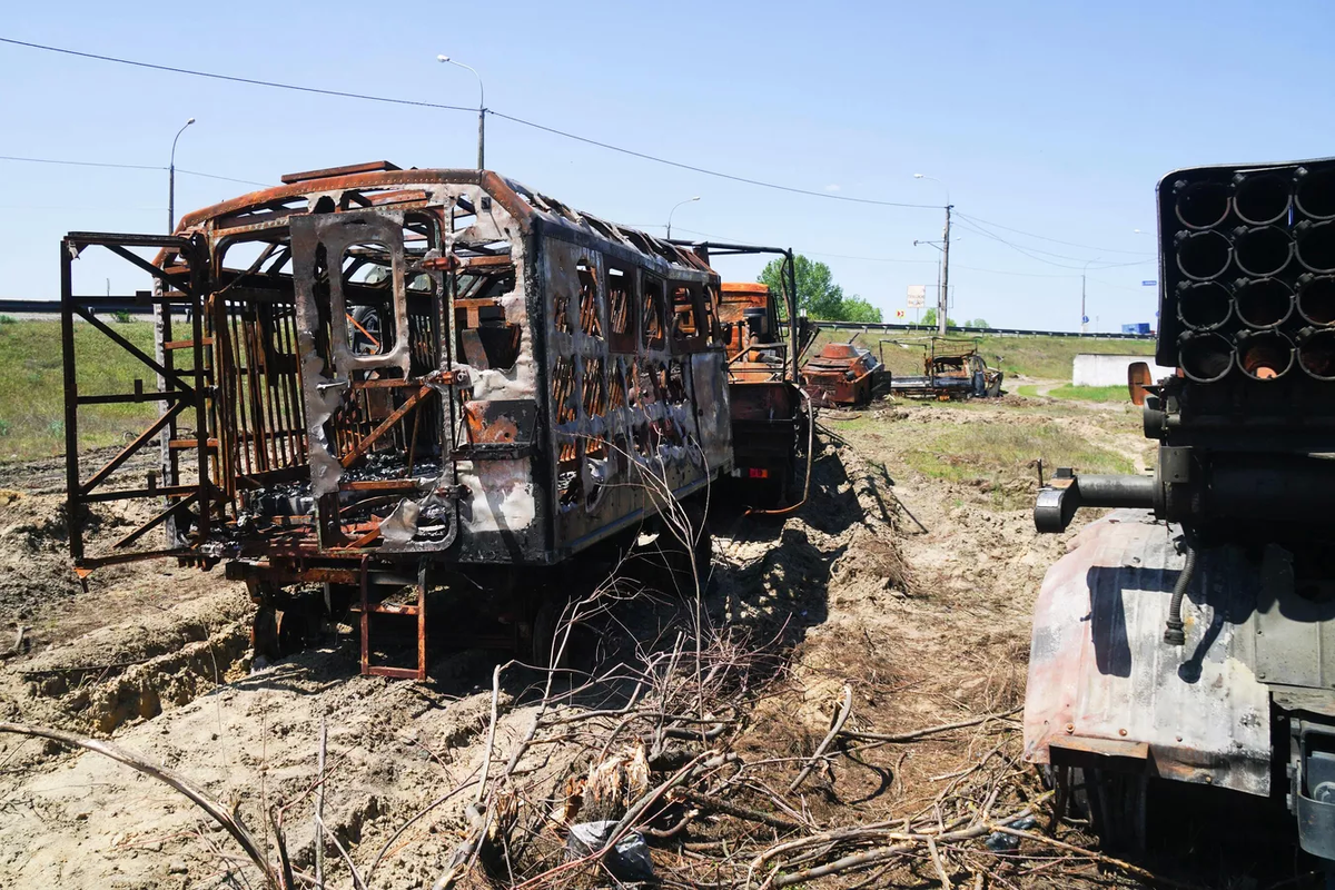 Equipo militar ucraniano destruido en la zona de Jersón.