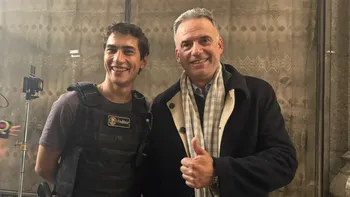 Orsi visitó el set de filmación de la serie de Netflix que se está rodando en Uruguay