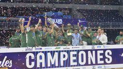 altText(Aguada bicampeón de la Liga Uruguaya de Básquetbol)}