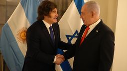 Javier Milei junto a Benjamín Netanyahu en Israel.&nbsp;