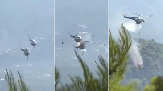 Secuencia del choque de los helicópteros.