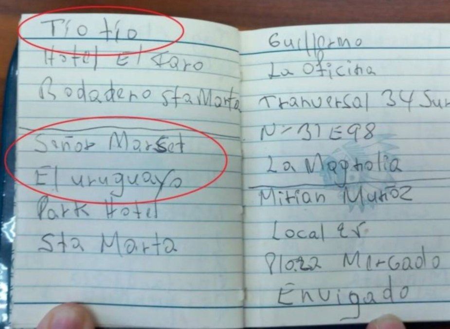 La supuesta agenda del sicario del fiscal paraguayo Marcelo Pecci.