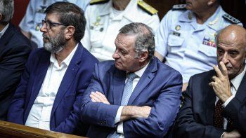 Pereira y Delgado ayer en el Palacio. Oficialismo y oposición se cruzan por el Ministerio de Justicia.