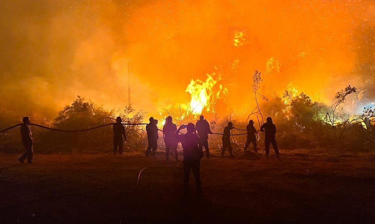 Un incendio de grandes dimensiones se viene registrando en el Cerro del Toro en Piriápolis.