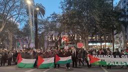 altText(Manifestación reclama al Gobierno apoyo a uruguayos que integran la flotilla hacia Gaza)}