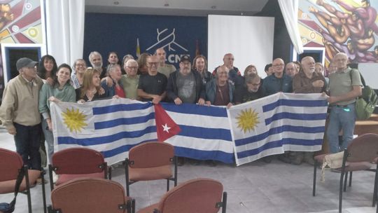 Los integrantes de la brigada fueron despedidos por el presidente del Pit-Cnt, Marcelo Abdala.