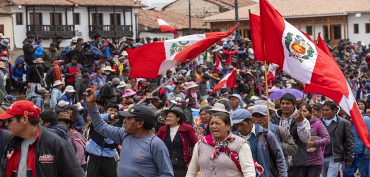 Protestas en Perú contra el Gobierno de Dina Boluarte.