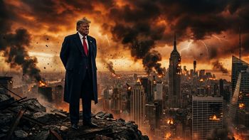 Presidente de EEUU Donald Trump y un entorno apocalíptico.