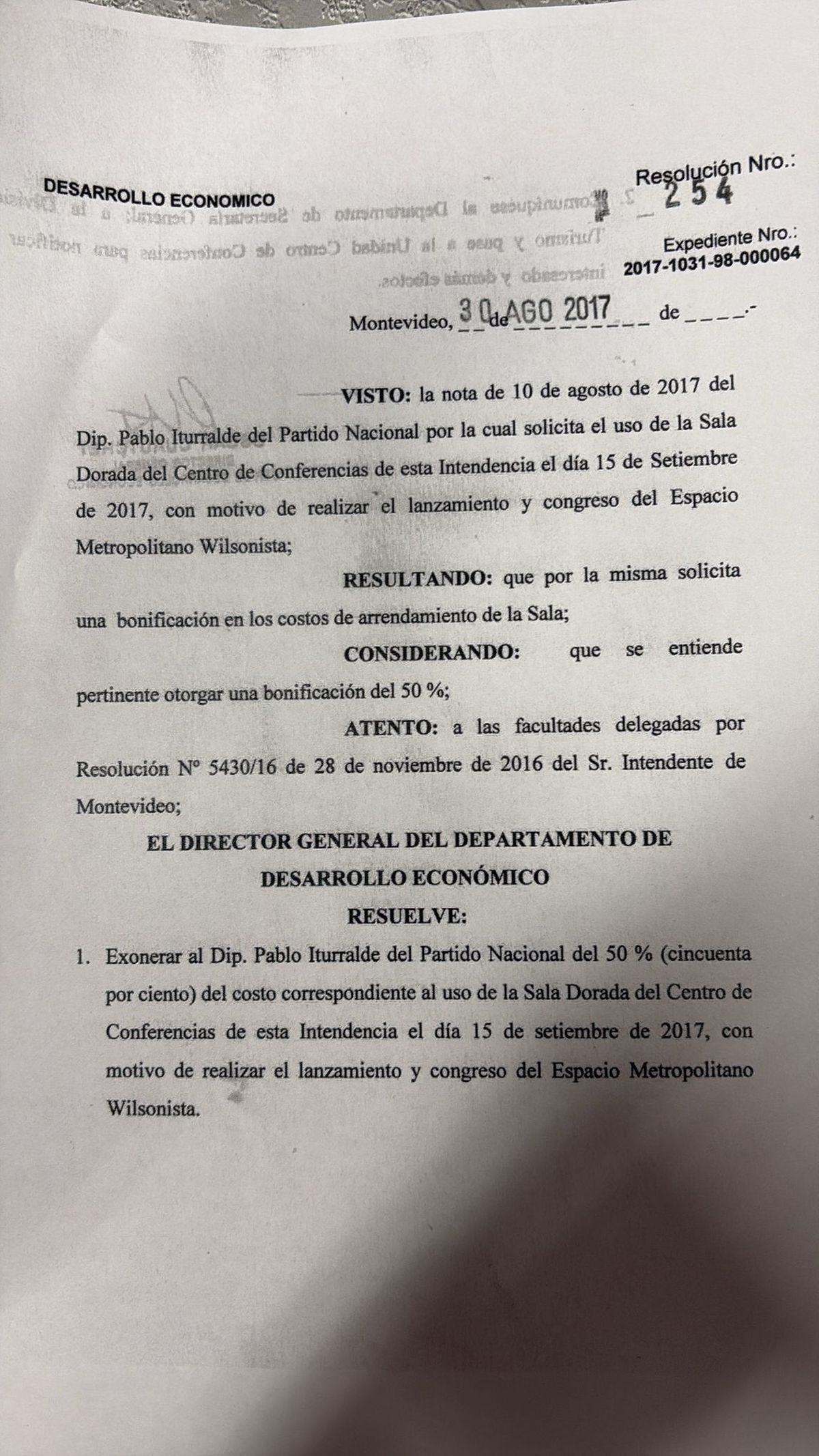 Memoria selectiva: el uso de los salones de la IM por distintos candidatos