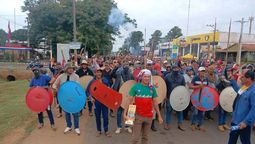 Campesinos paraguayos antes del enfrentamiento con la Policía.