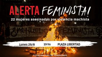 Este lunes hay alerta feminista ante un nuevo femicidio