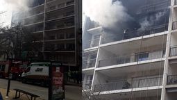 altText(Incendio en edificio de Pocitos, bomberos en la escena)}