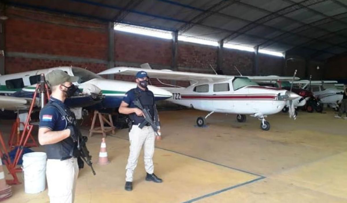 Allanamiento en el hangar el Arrayán (octubre de 2020).