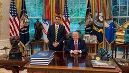 Flávio Bolsonaro se reunió con Trump.