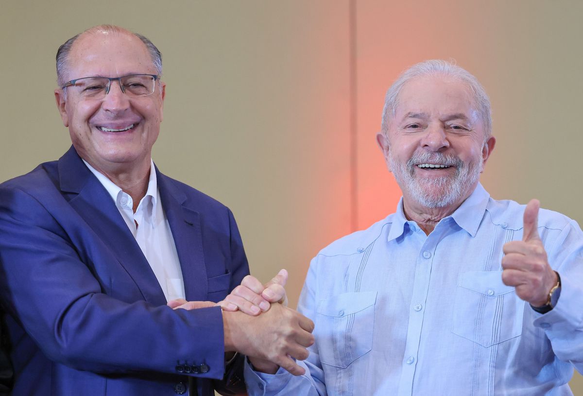 Lula y el candidato a vicepresidente Geraldo Alckmin.