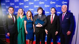 Karina y Javier Milei en la apertura de la CPAC Paraguay.