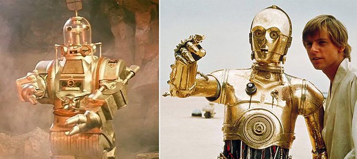 Los robots de Planeta de las Tormentas (1962) y La guerra de las galaxias (1976).