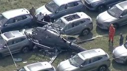 Uno de los helicópteros accidentados este domingo en Río de Janeiro.