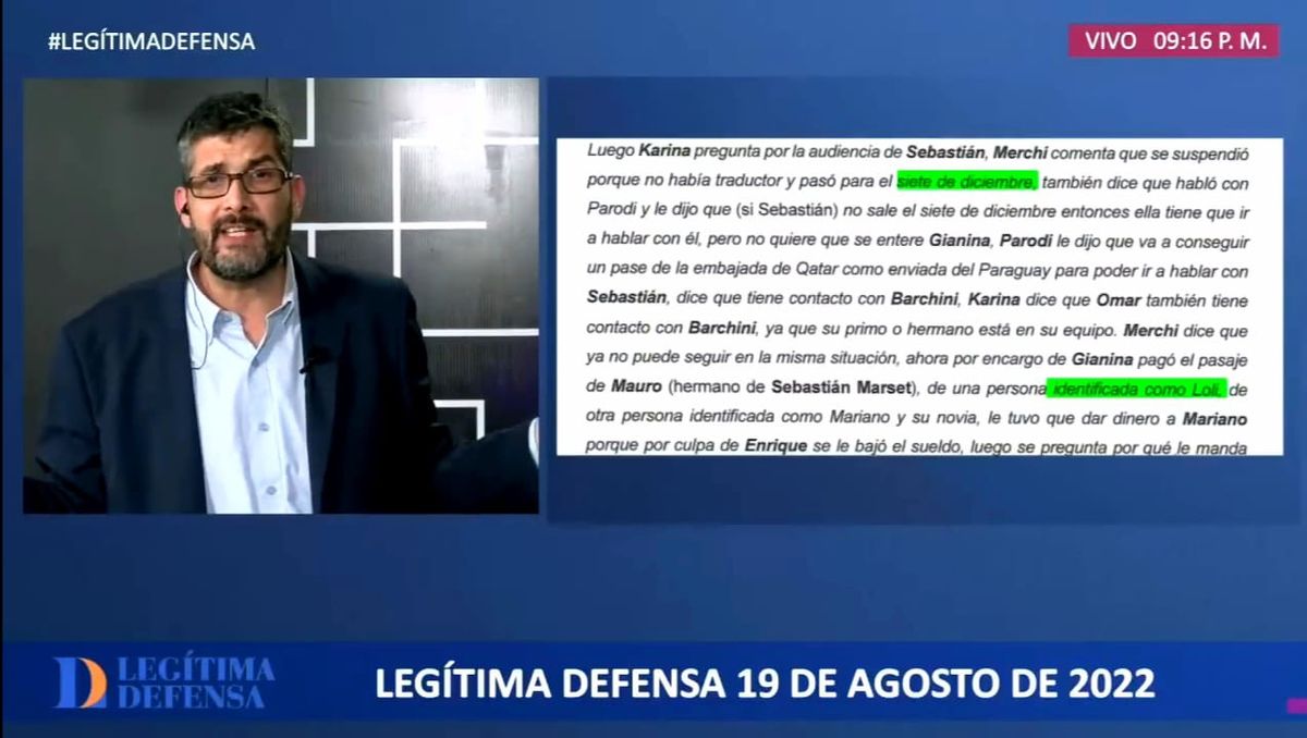 Legítima Defensa analizó los audios interceptados que involucran al narcotraficante Sebastián Marset.