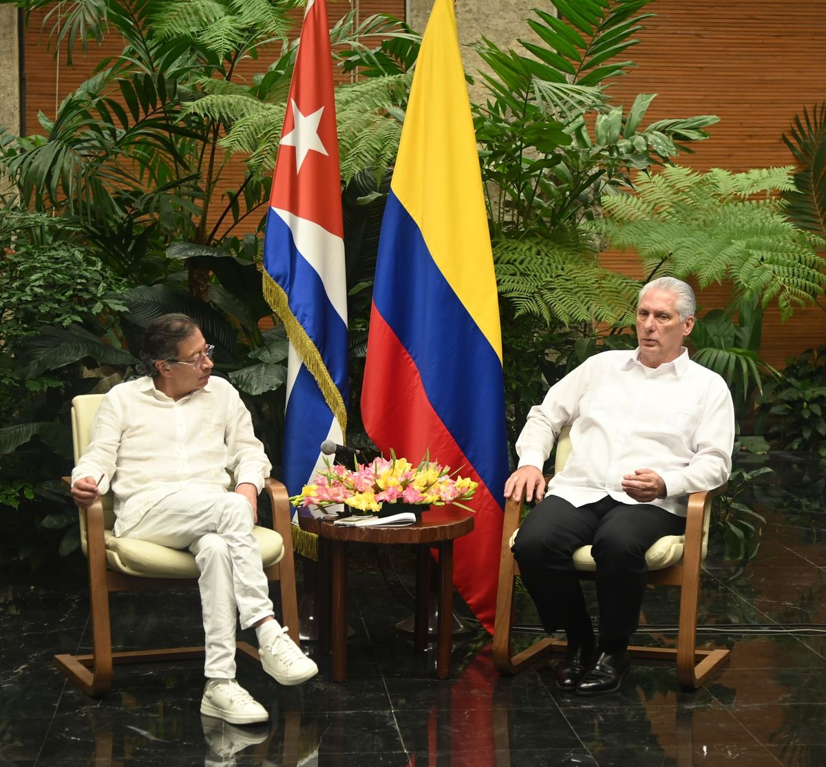 Petro y D&iacute;az-Canel reunidos en La Habana.