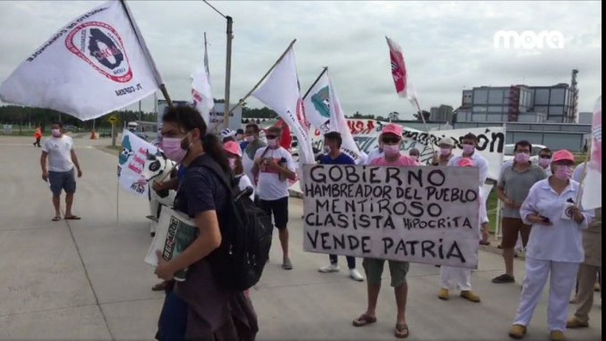 Trabajadores recibieron a Lacalle con protestas en Ciudad Rodríguez