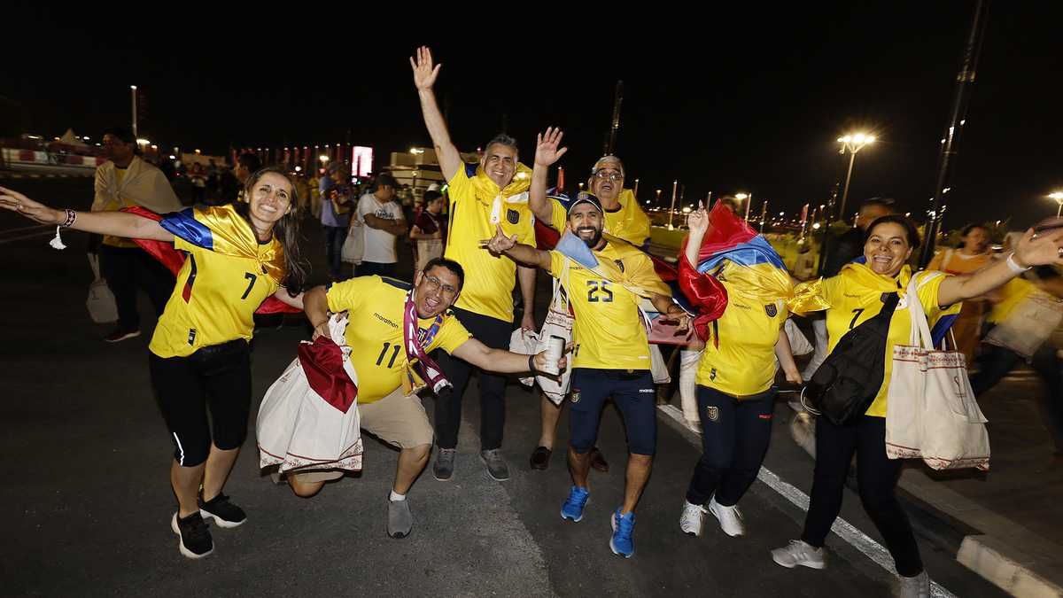 Hinchas de Ecuador en el mundial de Qatar