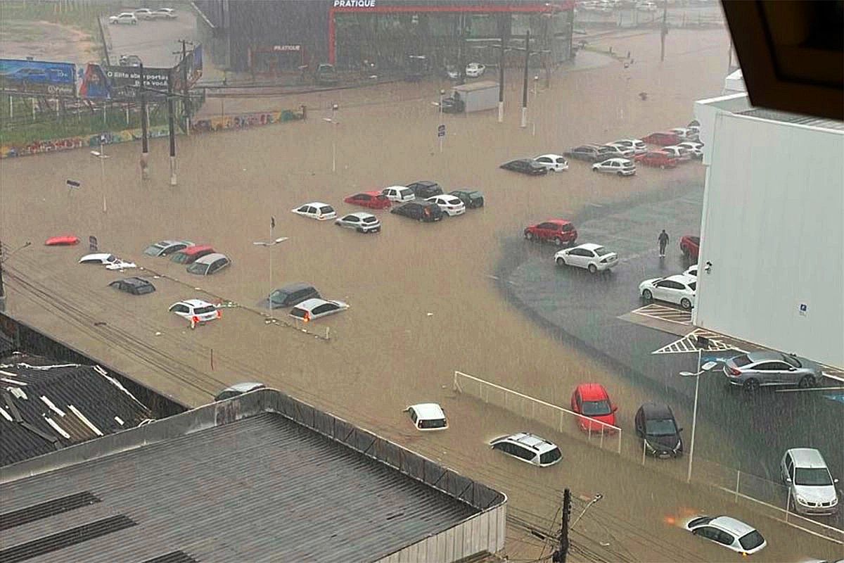 Florianópolis bajo lluvia.