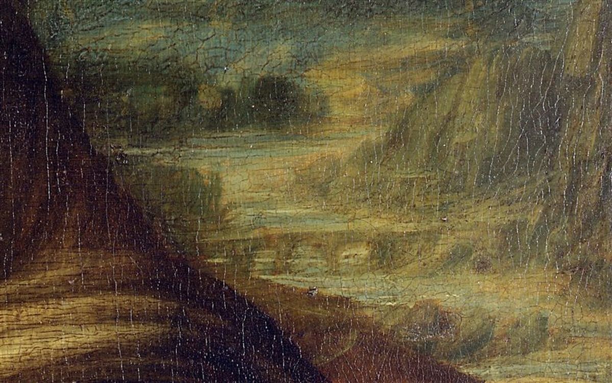 Detalle del puente pintado por Leonardo da Vinci en la Gioconda. &nbsp; &nbsp;