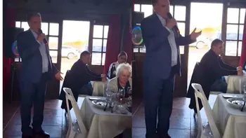 El presidente Orsi en el Quincho de Varela.