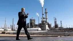 Donald Trump en la refinería Andeavor (Dakota del Norte) en 2017. 