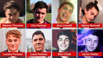 Los ocho rugbiers imputados por el crímen de Fernando Báez.