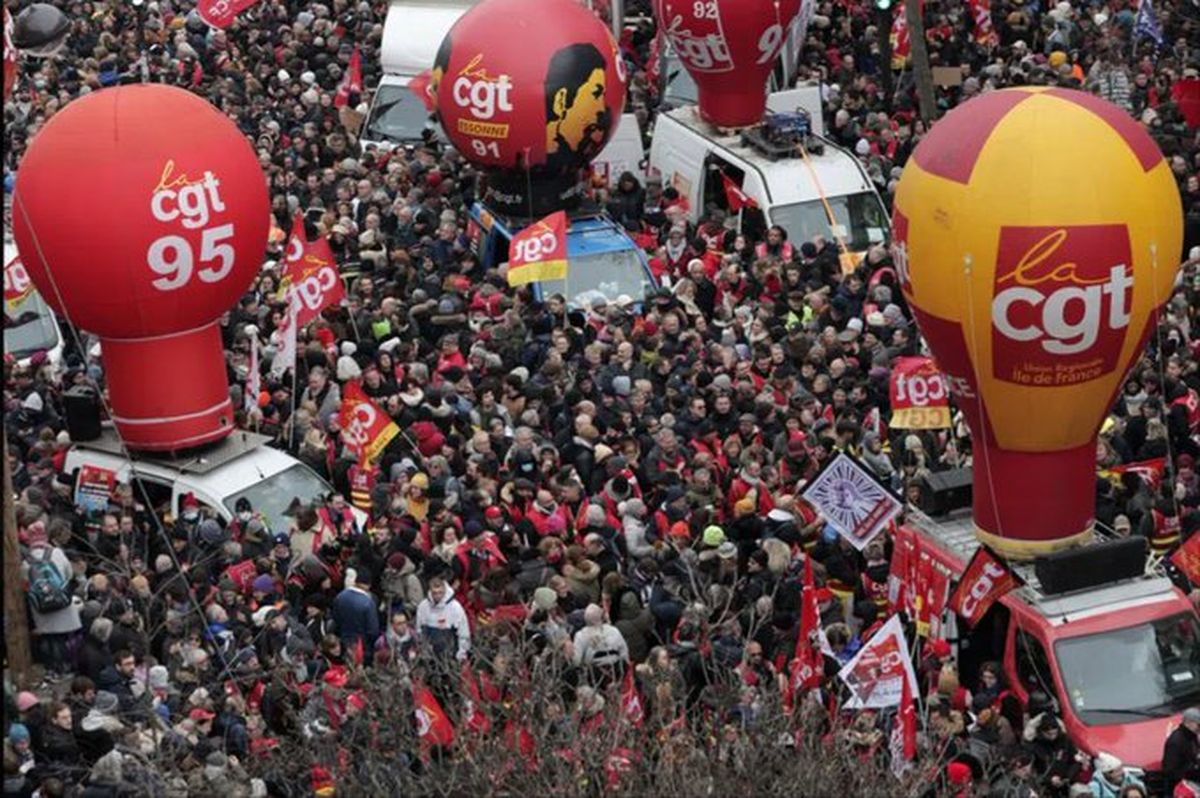 Millones de trabajadores participaron del paro general en Francia.