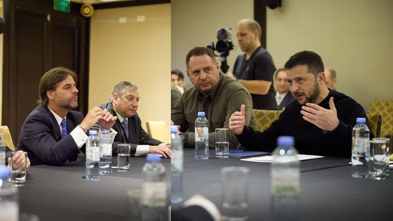 Volodímir Zelenski y Lacalle se reunieron en Buenos Aires