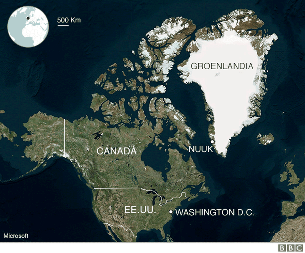 Mapa de Groenlandia.